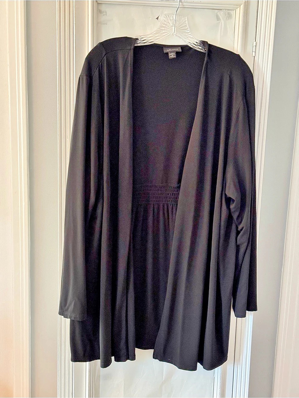 J Jill Wearever Collection Black Long Sleeve Open Front Cardigan Size 3X